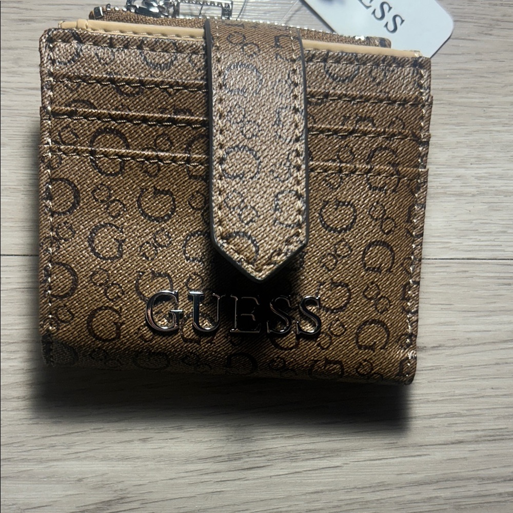New Brown Guess Wallet Card Holder ABBAS SLF AX945538